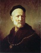 REMBRANDT Harmenszoon van Rijn Portrait of Rembrandt-s Father oil painting on canvas